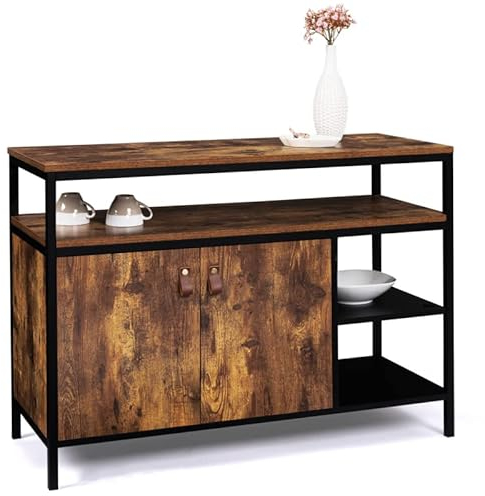 IDMarket - Anrichte niedrig, 2 Türen, 100 cm, Chicago, Industriedesign