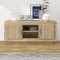 homiuse Meuble TV Chêne Sonoma 102x35x45 cm Bois d'ingénierie Unité TV Design Epuré Armoire TV Bibliothèque Salon Meuble de Télévision Etagère de Rangement Cadres Photo Plantes Livres