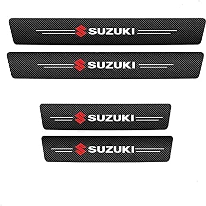 EZURI 4 Stück Auto Einstiegsleisten Schutz für Suzuki Swift SX4 Jimny Ignis Alto Samurai,Kohlefaser Türeinstiegsschutz Aufkleber, Autotür-Zubehör