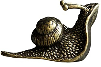 Yokawe Schnecke Dekor Outdoor Teich Garten Schnecke Figur Messing Schnecke Geeignet Mini Retro Schnecke Figur Skulptur für Computer Schreibtisch Dekoration Antik Bronze