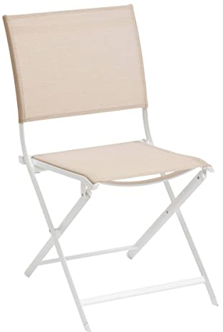 Hespéride - Set mit 4 klappbaren Gartenstühlen Axant Leinen & Weiß - Lin/Weiß