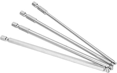 , Set di Brugole Metriche 200 Mm, Set di Punte Esagonali Lunghe, Set di Brugole Metriche 200 Mm, Set di Punte per Cacciavite Esagonale 4 Pezzi Punte Esagonali con Testa a (150 mm)