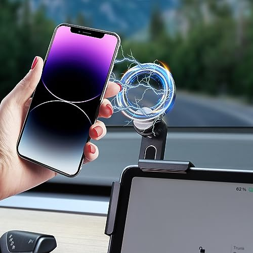 TOPABYTE für Tesla Telefonhalterung für Mag-Safe Magnetisch Model Y Model S Model X Model 3 Highland Cybertruck Zubehör Stärkster Magnet Power Bildschirm Auto Handyhalterung für Alle Telefone