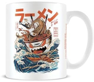 Pyramid International Ilustrata Tasse (tolles Ramen-Design), 325 ml, Keramik-Kaffeetasse, Tassen und Kaffeetassen für Frauen und Tassen für Männer, offizieller Merchandise-Artikel
