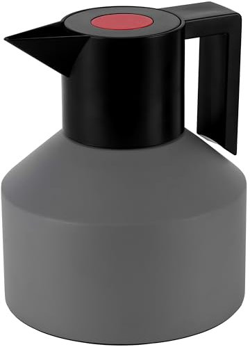 Belle Vous Termo de Cafe Gris 1,2 L - Tetera Termica de Acero Inoxidable Doble Pared - Dispensador Pequeño para Bebidas Te Mate Infusiones Terere y Agua Fria o Caliente