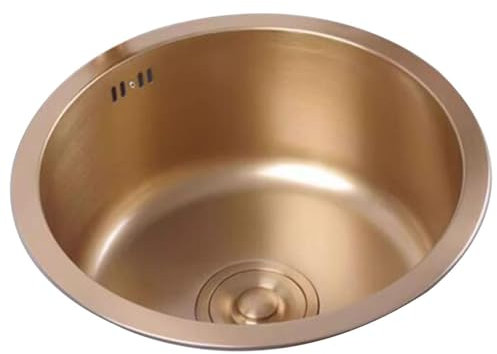 Bricolaje Fregadero De La Barra Del Restaurante Estudio Cafetería Precioso Fregadero Redondo Dorado Acero Inoxidable Fregadero Sifón Empotrado Pequeño Cocina Vehículos Recreativos herramientas (Color