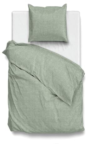 Zo!Home Cotton Bettwäsche 135x200 cm Lino Moss Green moosgrün meliert Uni