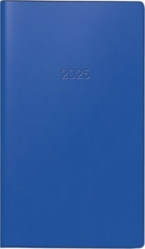 BRUNNEN Taschenkalender Modell 756 (2025), 2 Seiten = 1 Woche, A6, 144 Seiten, Kunststoff-Einband, dunkelblau