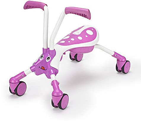 Scramblebug Bubblegum 4-Wheel Balance Bike Trike For 1-3 Year Old Toddlers, Fold and Go, Push Ride-On Trike That Develops Your Toddler’s Balance and Motor Skills, 360 Wheels for No Surface Scratches