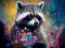 Gemartmall Malen nach Zahlen Erwachsene Waschbär-Malen nach Zahlen Tiere, Acrylfarbe Tiere Ölgemälde für Geschenke und Home Wand Dekor (30 x 40 cm)