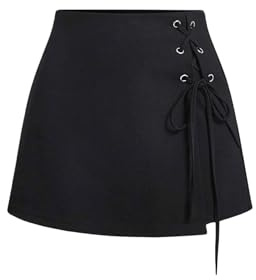 GORGLITTER Hosenrock Damen Kurze Hose Shorts Hohe Taille Sommershort Elegant Röcke Skort Freizeitrock Hosenrock mit Band