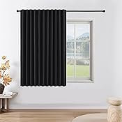 Joydeco Blickdichte Vorhänge mit Schlaufen Gardinen 1er Set,Verdunkelungsvorhang Schwarz Thermovorhang Hitzeschutz, Schlaufenschal für Schlafzimmer Wohnzimmer