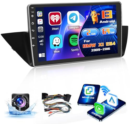 Inefala Radio para BMW X1 E84 2009-2016 Android 15 (2+64G) con Wireless Carplay y Android Auto, 10,1'' Pantalla Táctil Estéreo Radio con Bluetooth 26UI EQ GPS FM/RDS SWC AHD Cámara Inversa