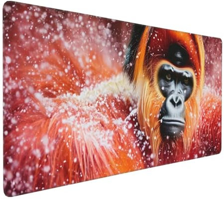 Tapis de Souris 80x40 cm Grand Tapis Souris XXL, Orangs outans Tapis de Souris Bureau Gamer, à Bords Cousus, Base en Caoutchouc Antidérapante, Sous Main pour Clavier et Souris, Decoration Maison E1027