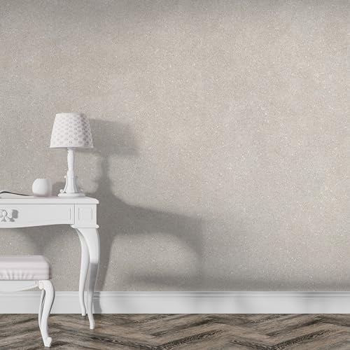 Belka B11 Glänzende Beige Tapete - Reine Baumwolle & mineralischer Glimmerstein - Selbstklebend - Wärme- & Schalldämmend - Modern & Stilvoll, DIY Öko & Natürlich | ca. 15 qm (m²)