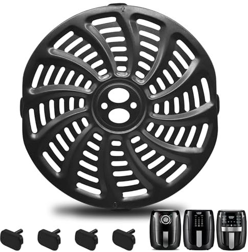 GWYXC Luftfritteusen-Grillplatte für Gourmia GAF566 GAF536 GAF556 5QT Luftfritteuse, antihaftbeschichtet, 22,6 x 21,6 cm, Ersatzteile für Luftfritteuse, Korb, Grillpfanne, Zubehör, Crisperplatte mit