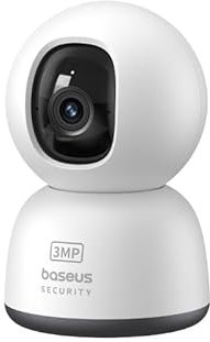 Baseus Security P1 Lite Pan-Tilt Indoor Surveillance Camera, 2K HD Clarity, Two-Way Audio, Night Vision, Up to 256 GB Memory, Camera Surveillance for Baby/Pet, Compatible with Alexa & Google Home