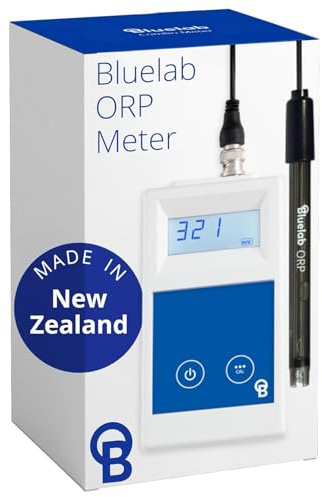 Bluelab ORP-Messgerät – tragbares Redoxpotential-Messgerät (ORP) mit hintergrundbeleuchtetem Display, austauschbarer Sonde und 2 m Kabel zur Überwachung der Wasserqualität