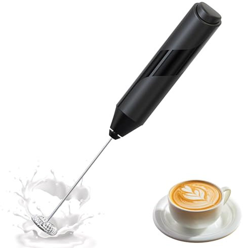 Jecdfs 1pcs mousseur à lait électrique, Fouet Electrique Léger - Mini Mixeur Convivial,milk frother,fouet electrique matcha,emulsionneur a lait, pour Café/Café au Lait/Cappuccino/Chocolat Chaud