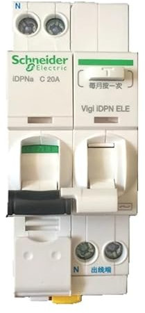 Janmobrian Disjoncteur, Disjoncteur Différentiel Mini-disjoncteur MCB IDPNa 1P+N avec Protection Contre Les fuites de 30 mA Vigi IDPN ELE 6 A, 10 A, 16 A, 20 A, 25 A, 32 A, 40 A(32A)