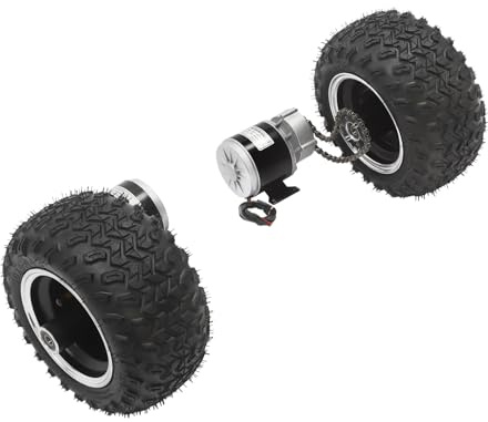 JJsdwin Radsatz, Doppelradsatz mit Knopfschalter, Motor Drive Air Wheel Conversion Kit für Elektro-Cart-Roller und Elektro-Strandroller, Digitaler Anzeige, Tragfähigkeit 150-200kg