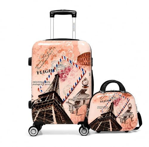 World Traveler Flight 2-teiliges Hartschalen-Handgepäck-Set – 50,8 cm erweiterbarer Spinner Koffer mit TSA-Schloss und 33 cm Kosmetik-Reisekoffer