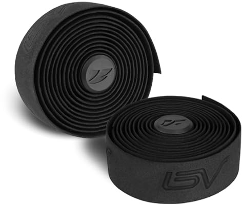 BV Handlebar Tape for Road Bike - Comfortable & Durable EVA Foam - Easy to Install - 2 Rolls & Accessories Included - Black/White