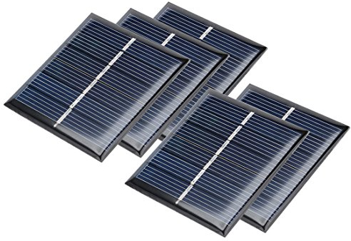 sourcing map 5Pcs 3V 110mA poly module de panneau solaire bricolage pour téléphone chargeur 60mmx55mm