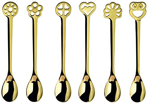 BUGATTI Set 6 cucchiaini Moka Portafortuna placcati Oro 24kt