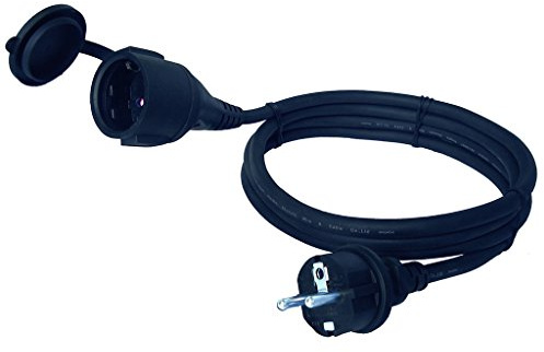 Verlängerungskabel Stromkabel 5/10/15 m schwarz H05RR-F; 3G1,5mm2 IP44 CE Mark (15 Meter)