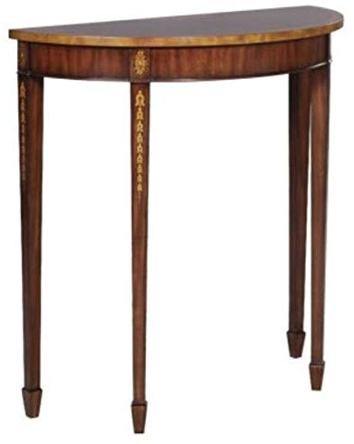 Casa Padrino Jugendstil Mahagoni Konsole Braun/Gold 81 x 35 x H. 83 cm - Luxus Jugendstil Konsolentisch
