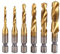 Lot de 6 tarauds hélicoïdaux métriques en acier rapide avec revêtement en titane M3 M4 M5 M6 M8 M10，enduit de titan, métrique HSS, bureau hexagonal, forage de fil, ensemble d'outils