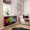 Glass Radiator Cover Printed - Black Rainbow Smoke - Made by Premier Range in 620mm Wide x 640mm High