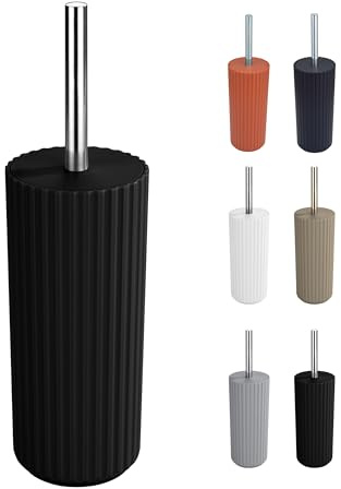 WK Alstar Enclosed Toilet Brush and Holder (Black)