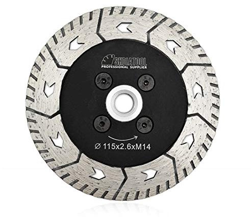 SHDIATOOL Diamant-Trennscheibe 115mm Doppel Klinge für Schneiden und Schleifen Granit Marmor Beton