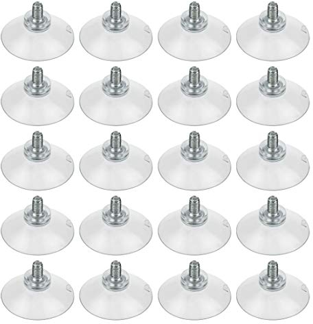 Yootop 20 Stück M6 x 10 mm Gewinde Gummi Saugnapf Schraube mit 42 mm Durchmesser Saugnapf für Glastisch, Möbel, Spiegel, Glastür, Fenster