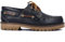 PAYMA - Zapatos Náuticos Timber de Piel Seahorse Engrasada. Hombre, Mujer, Niño. Hecho en ESPAÑA. 3-Ojales. Piso Goma Caramelo, Negro. Color: Azul Marino. Talla EU 43