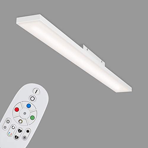 BRILONER Leuchten - LED Panel, LED Deckenlampe dimmbar, rahmenlos, Farbtemperatursteuerung, RGB, inkl. Fernbedienung, 24 Watt, 2.900 Lumen, Weiß, 1195x100x57mm (LxBxH), 7349-316