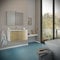 Kiamami Valentina Mobile lavabo bagno curvo 80 cm scocca bianco r ante rovere miele | Garda