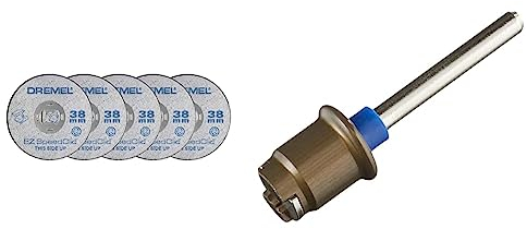 Dremel S402 Mandrin SpeedClic - Adaptateur pour Fixer Les Accessoires Dremel EZ SpeedClic sans-Clé & SC456 Lot de 5 Disques EZ SpeedClic à Tronçonner/découper Les Métaux 38mm