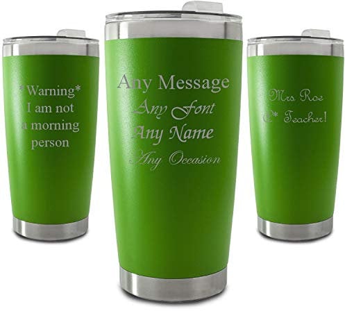 Personalised Engraved 500ml Green Travel Cup, Personalise with Any Message