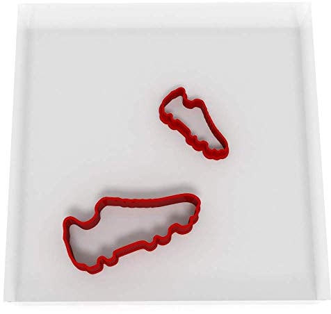 Custom Cutters Football Boot Shape Cutters | MINI/Small Plastic Cutter for Baking, Fondant, Clay, Pastry, Icing, Jewellery (3CM + 5CM)