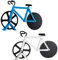 Hoshen Cortador de pizza creativo de 2 piezas en forma de bicicleta, divisor, rueda de corte de pizza de acero inoxidable, herramienta de corte de pizza - azul, blanco