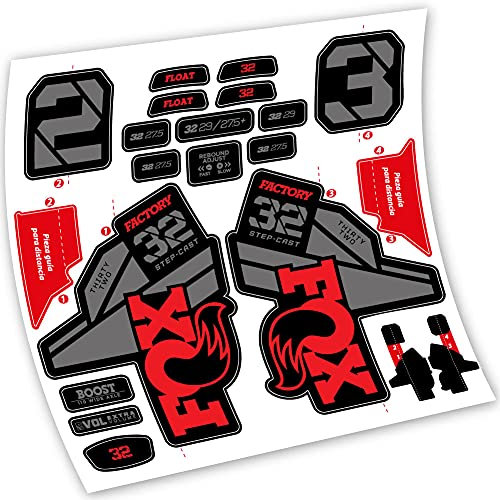 Aufkleber aus Vinyl Fox 32 Factory Kashima 2021 Gabel (rot)