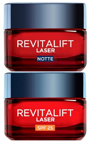 L'Oréal Paris Revitalift Laser Tiefenwirksame Anti-Aging-Behandlung 2x 50ml | SPF 25 Tagescreme und Nachtcreme