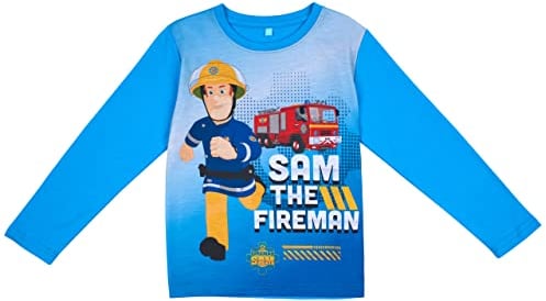 Feuerwehrmann-Sam Jungen Langarmshirt (Blau 3, 110)