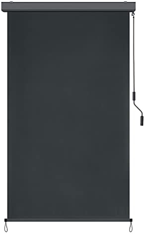 Froadp 250x160cm Toldo Vertical Estor Enrollable con Manivela Pantallas de Privacidad Proteccion Solar e Impermeable Cortina Opaca Persiana Parasol para Balcón Terraza Exterior (Gris Oscuro)