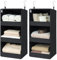 GRANNY SAYS Hängeregal Schrank mit 3 Fächern, 2 Stück Hängeaufbewahrung Kleiderschrank Organizer Hängend, Schwarz Hänge Organizer, Schrank Hängeorganizer, faltbare Hängeregal Stoff, hanging Organizer