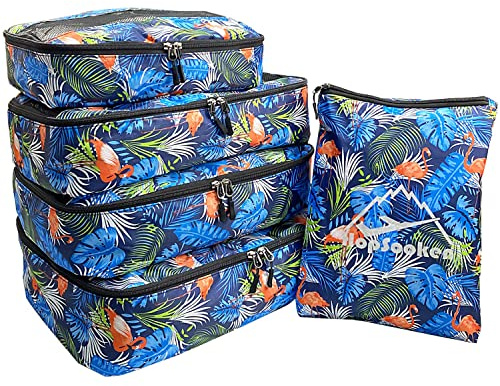 ehsbuy 5-teilig Koffer Organizer Wert Set Packing Cubes,Packwürfel,Packtaschen,Travel Organizer für Organisiertes Reisegepäck,Urlaub, Reisen