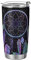 Mnsruu Boho Feather Dot Wasserflasche vakuumisolierte Edelstahl Wasserflasche mit Strohhalm für Mädchen und Jungen, 590 ml